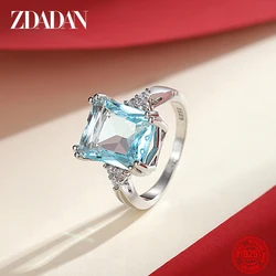 Zdadam – bague en argent Sterling 925 en aigue-marine pour femme, bijoux de fête de mariage, cadeaux, vente en gros