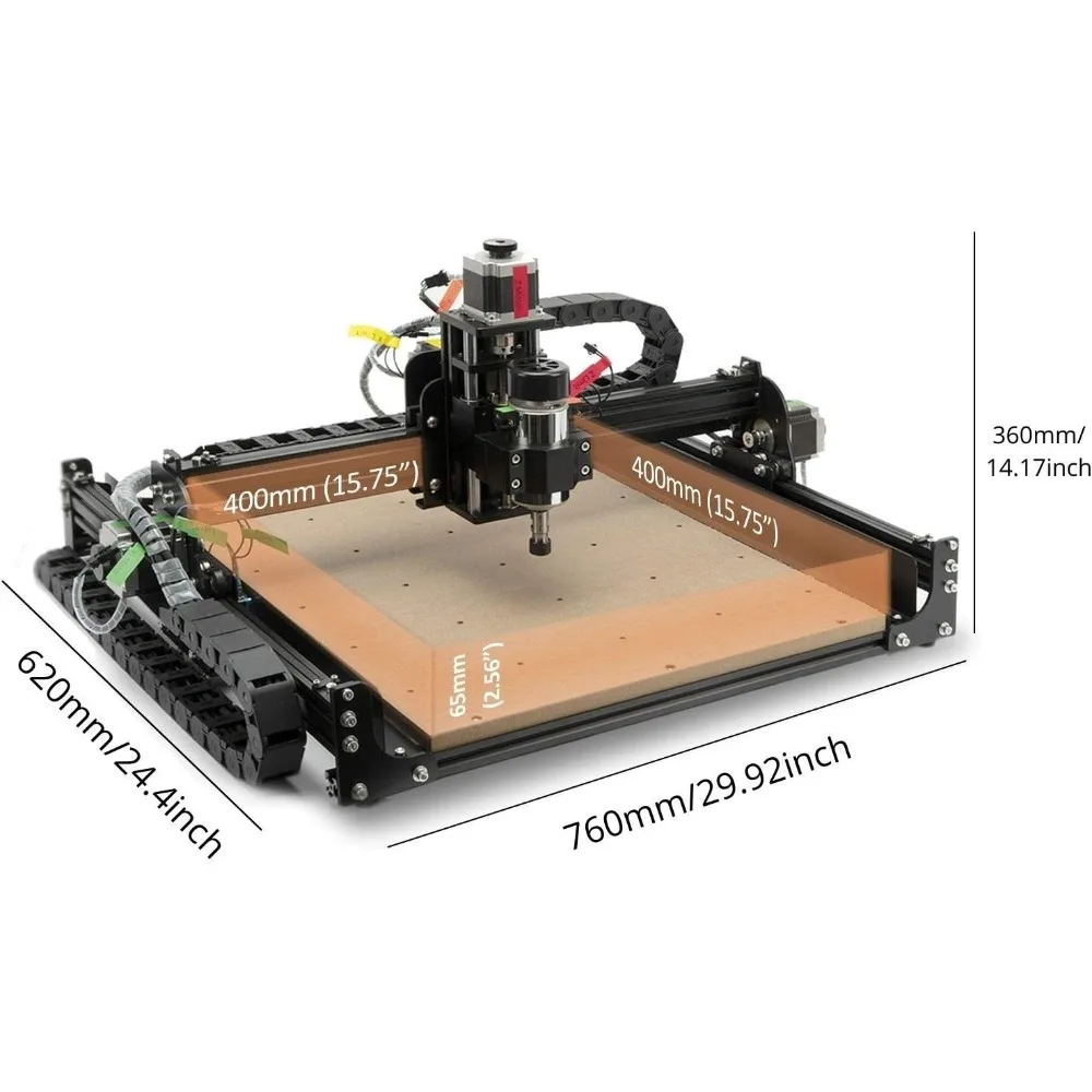 CNC 3-Axis Gravação Fresadora, Router para Madeira, Metal, Acrílico, MDF, Nylon, Escultura, Corte de Artes e Ofícios, Preto