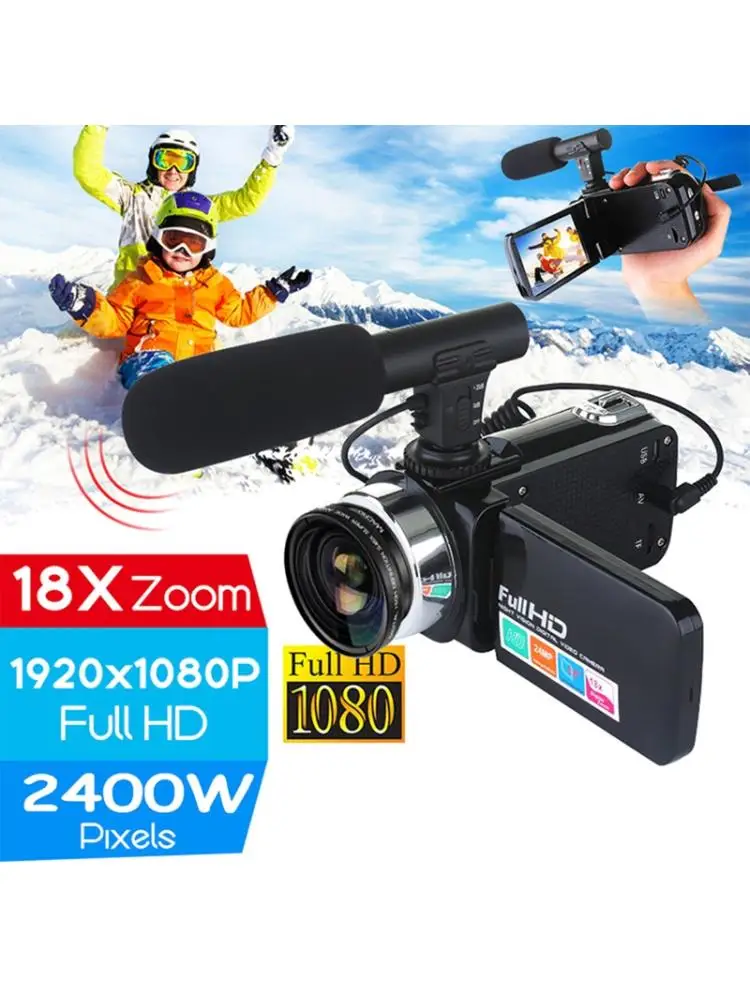 2024 Classic 24MP Camcorder Digital Video Camera 3 Inch LCD Screen 18x Digital Zoom Camera D08A HD Digital Video Camera