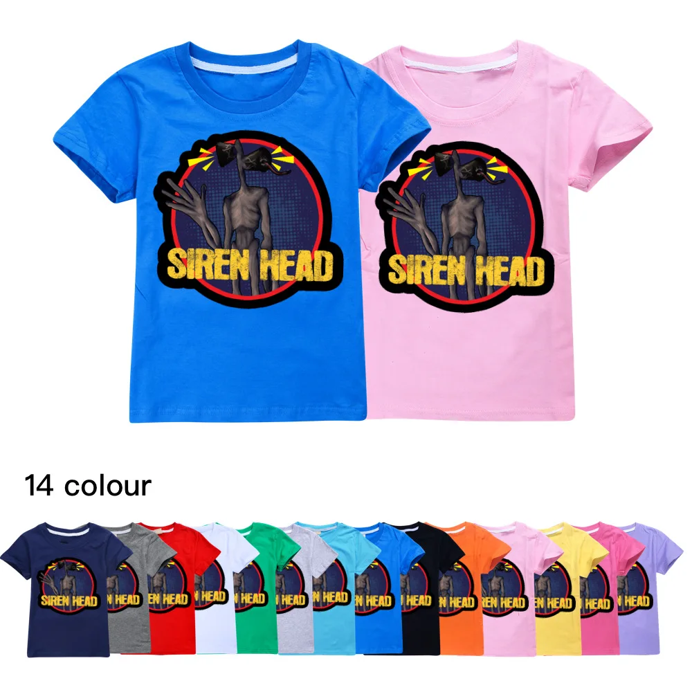 

Siren Head T-shirts Kids Kid Anime Game Sports Tops 2-16 Years Old Infant Boys Girls Summer Casual Tops Teens Siren T Shirt Kids