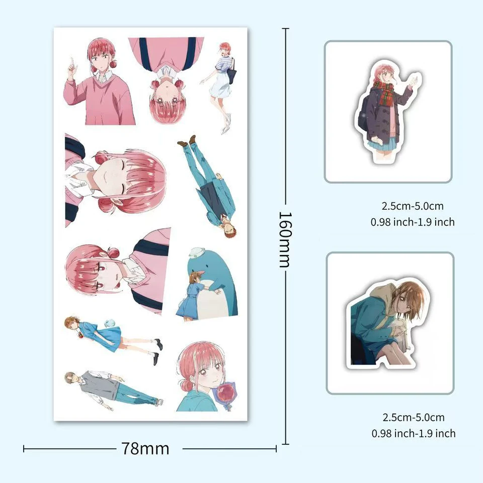 10/30/60pcs Hina Blue Box Anime Stickers 2.5cm