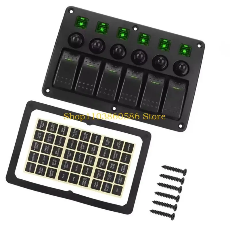 

242A 6-ганговая панель кулисных переключателей 12 В 24 В тумблеры с индикаторной панелью переключателей для морских грузовиков