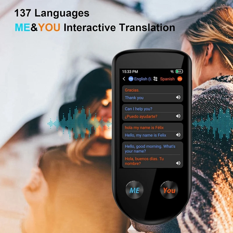T23C Language Translator,Two Way Language Translator With Voice/Offline/Photo 137 Languages AI Translator For Travel Business