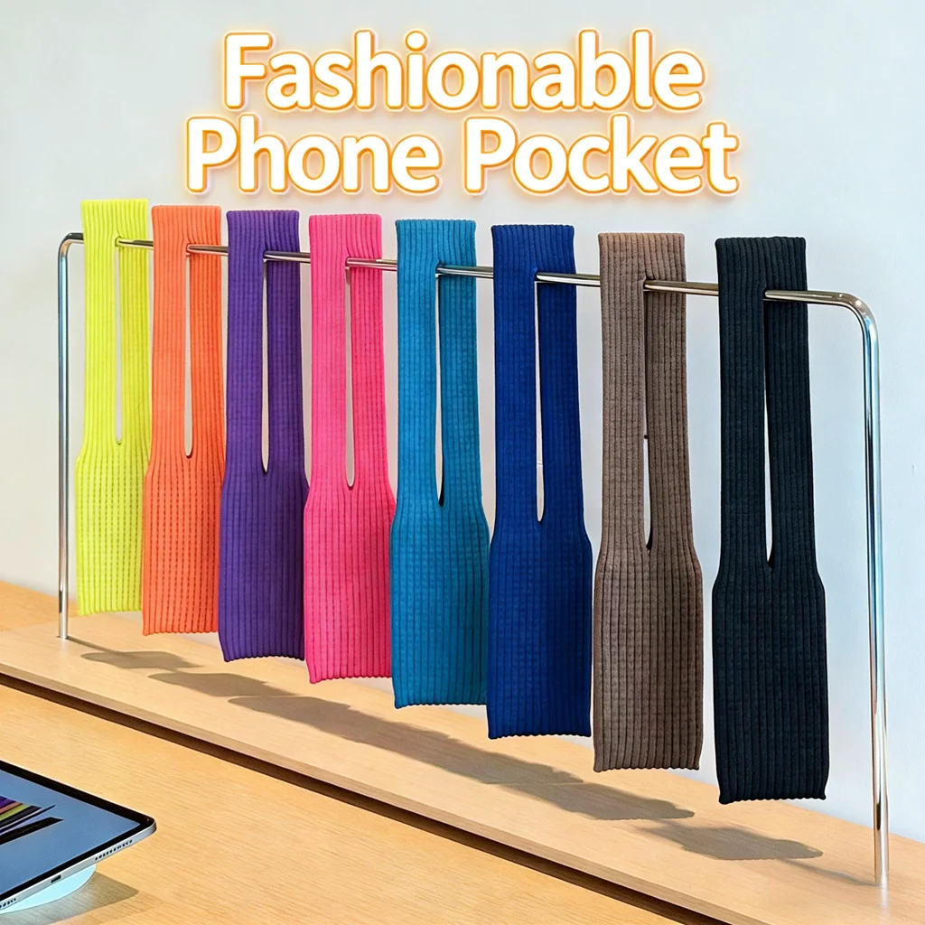 حافظة متماسكة يمكن ارتداؤها لجيب آي فون، حقيبة محبوكة ثلاثية الأبعاد لهاتف آيفون 17/16/15/14، مشبك أو يمكن ارتداؤها كسوارة أنيقة للحمل اليومي