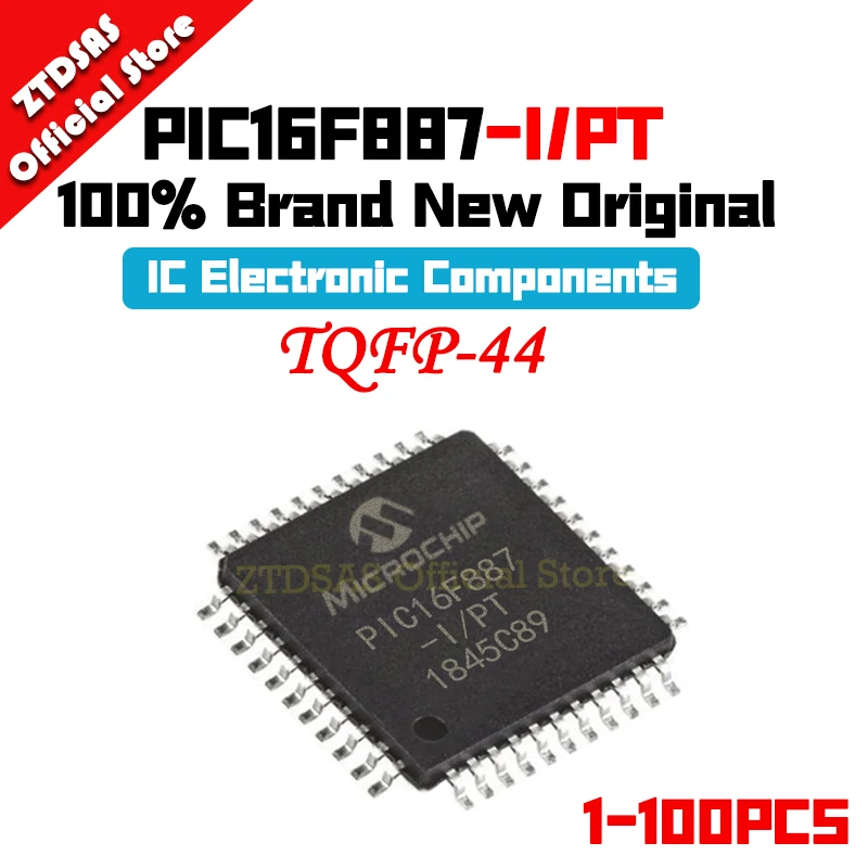 1-100PCS PIC16F887-I/PT PIC16F887-I PIC16F887 PIC16F PIC16 PIC IC MCU TQFP-44 Chip