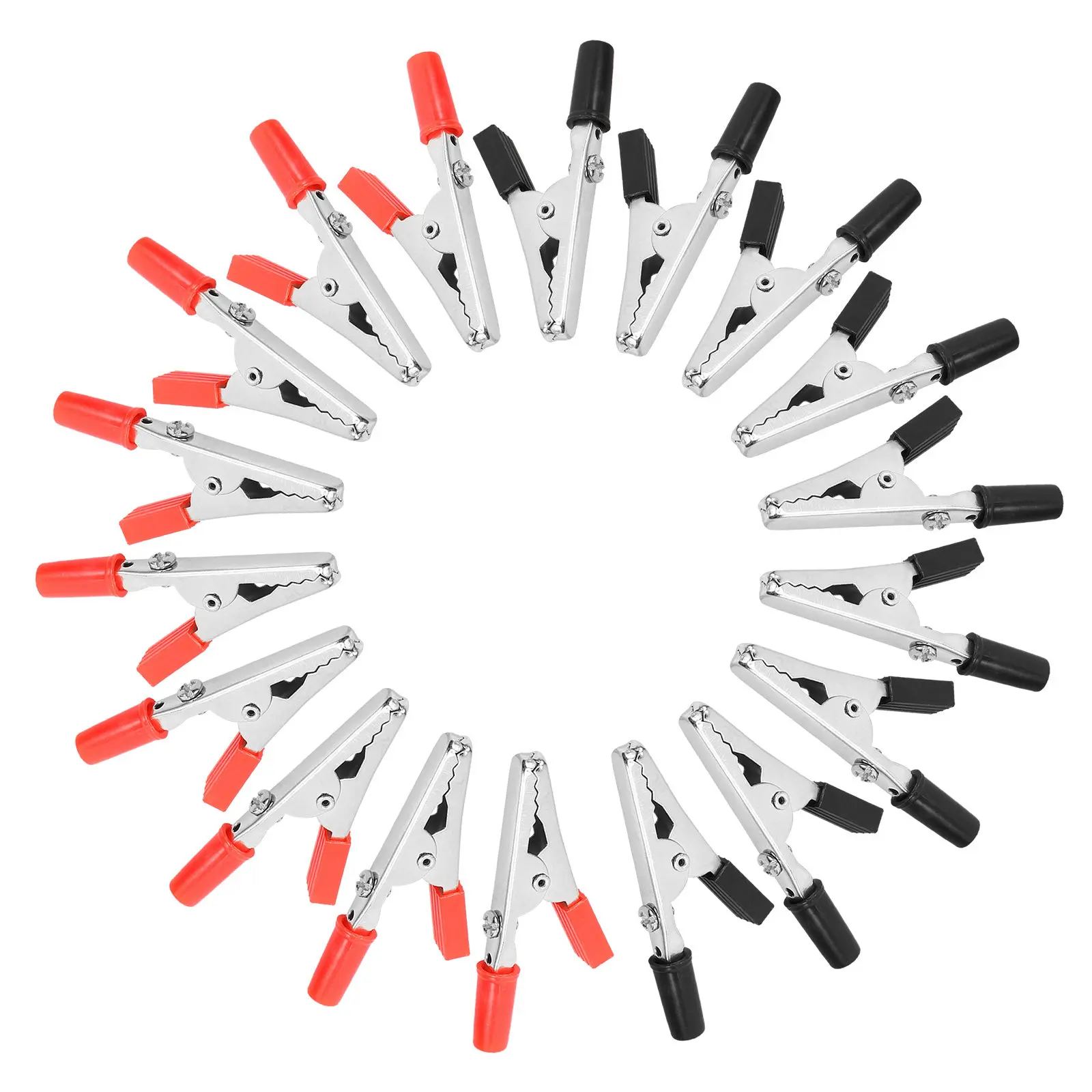 100Pcs Insulated Crocodile Clips Galvanized Iron Core PVC Coated Alligator Clamps for Electrical Engineering Voltage Testing
