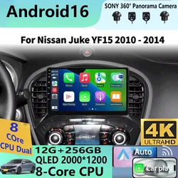 Android 16 video Player Carplay Auto For Nissan Juke YF15 2010 - 2014 Multimedia Car Radio WIFi+4G DSP 2 DIN Touch Screen