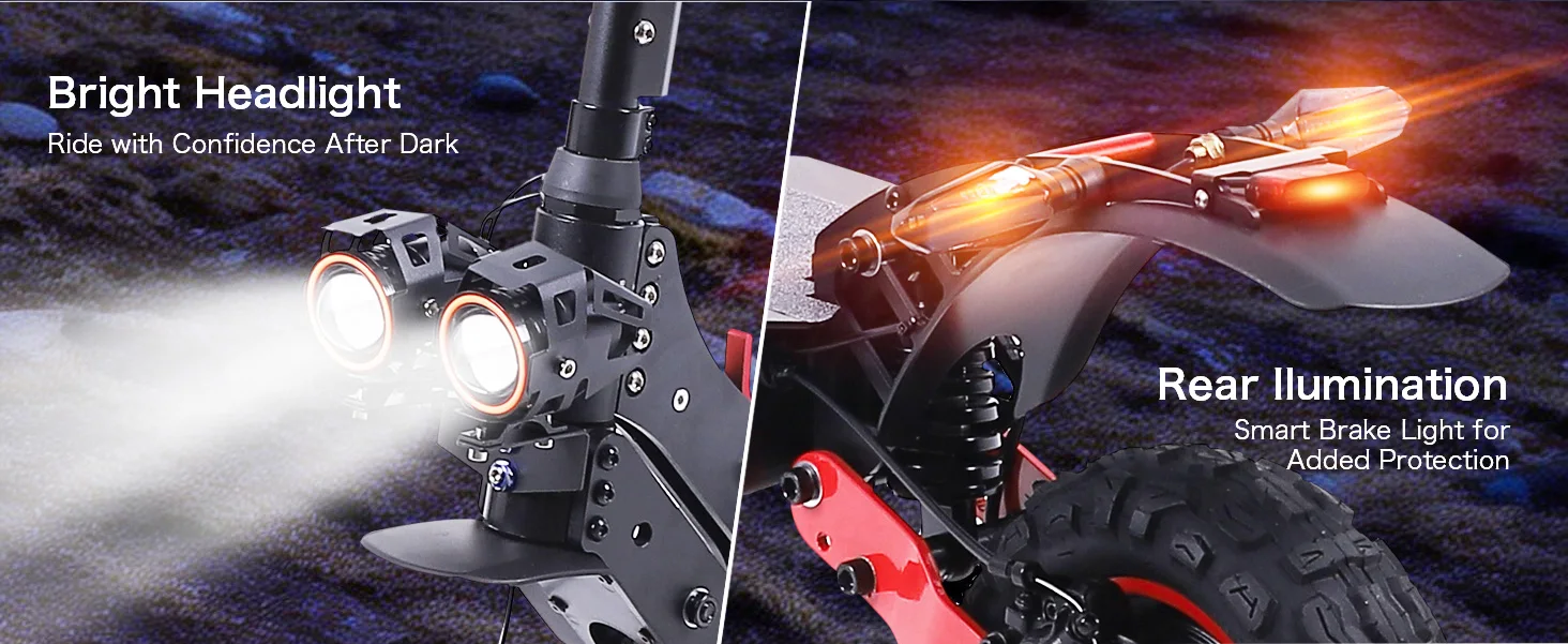 FREEBOY H6 E-Scooter 2400W Doppelmotor Elektrischer Klapproller mit 48V 21Ah Batterie und Doppel-11-Zoll-All-Terrain-Reifen – Detail 12