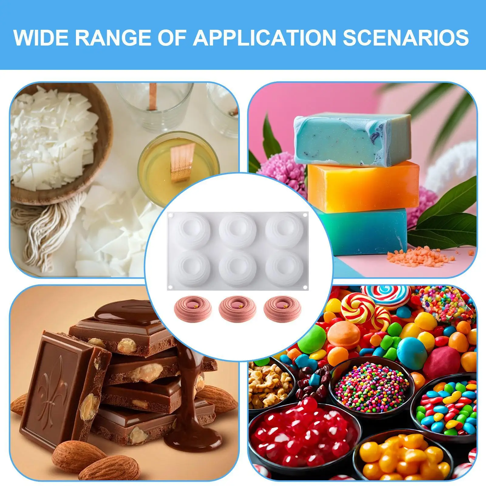

Silicone Molds For Food Jelly Mould Reusable Nonstick Pudding Mold For Food Ice Chocolate Treats Cupcake Muffin