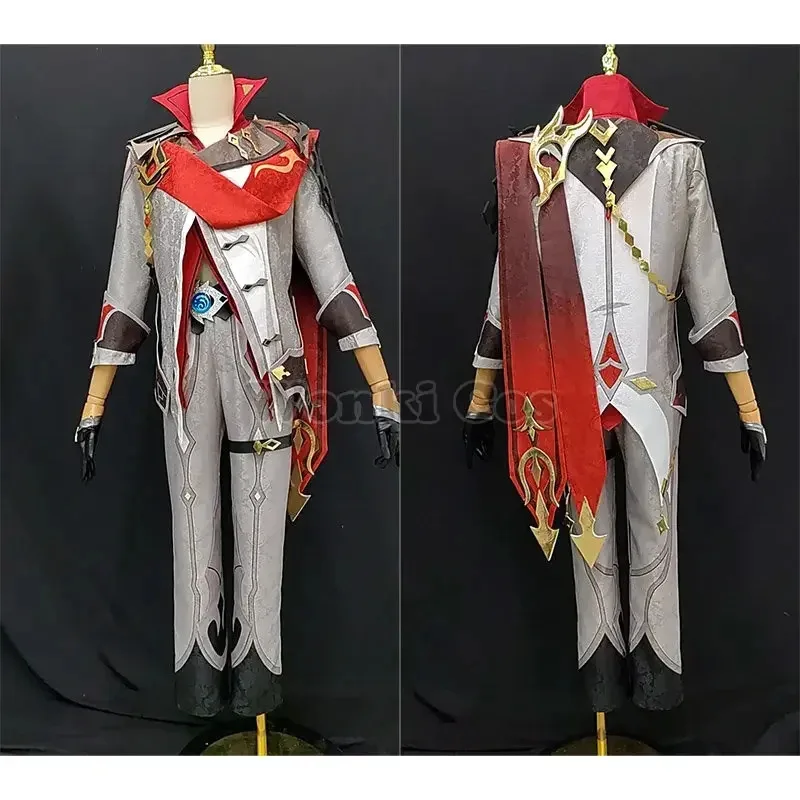 Tartaglia 코스프레 의상 가발 게임 Impact Tartaglia Cosplay Fatui Childe 의상 남성용 의상 풀 세트