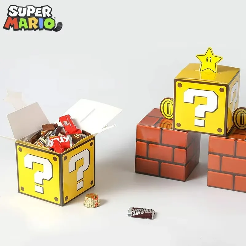 Caja de Dulces con Temática de Super Mario Bros, Accesorio de Juego, Ladrillo Decorativo, Artículos Decorativos, Caja de Regalo Exquisita, Artículos para Fiestas de Cumpleaños, Juguetes