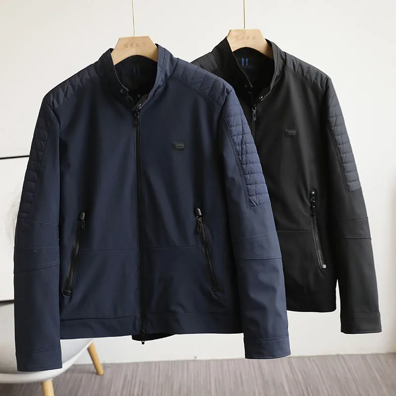 

Выдающееся качество! Пэчворк! Новая мужская легкая теплая куртка-жакет из тонкого хлопка с воротником-стойкой для осени и зимы