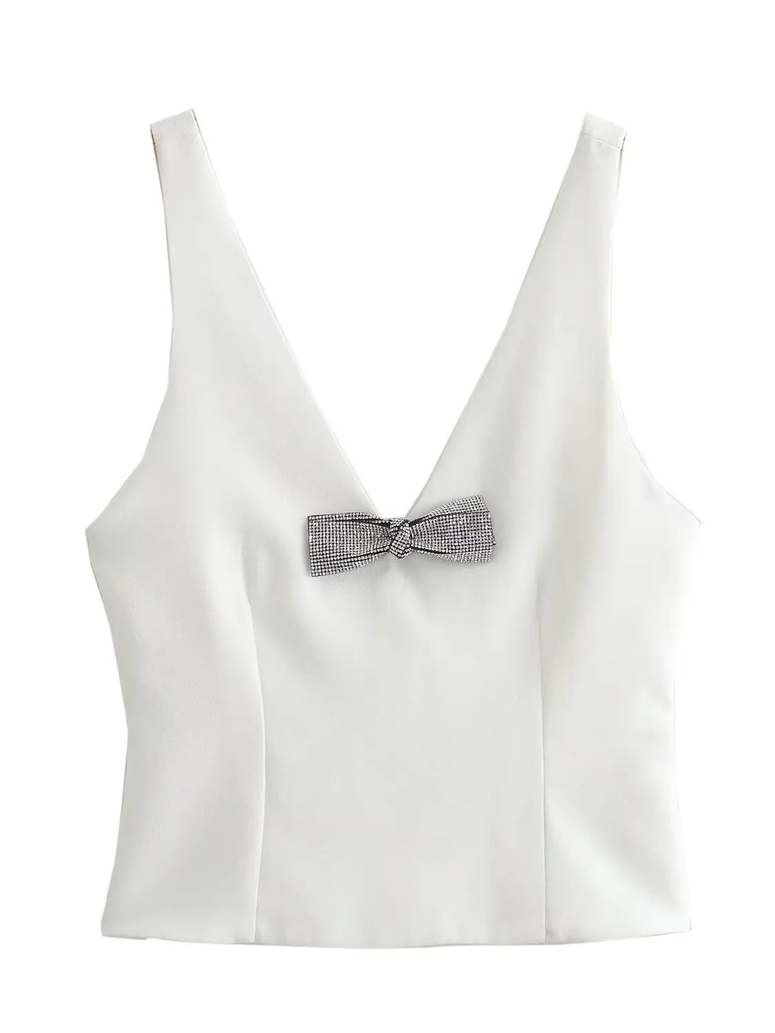 Sommer 2025, Neuankömmling, hochwertiger Schmuck für Damen, mit Knoten verziert, Tank-Top, Weste, Faion Commute Sle, Länge