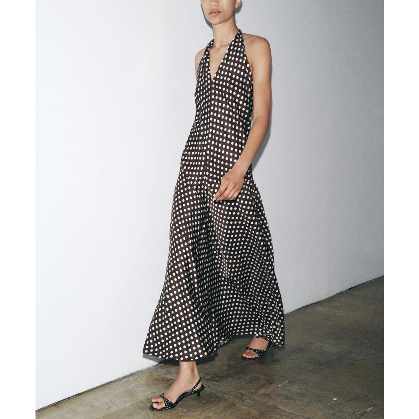 Sommer Neue Ele Polka Dot Bal Dr Damen Mischung Seide Knoten Neline Dr Polyester Stoff Freizeitkleidung
