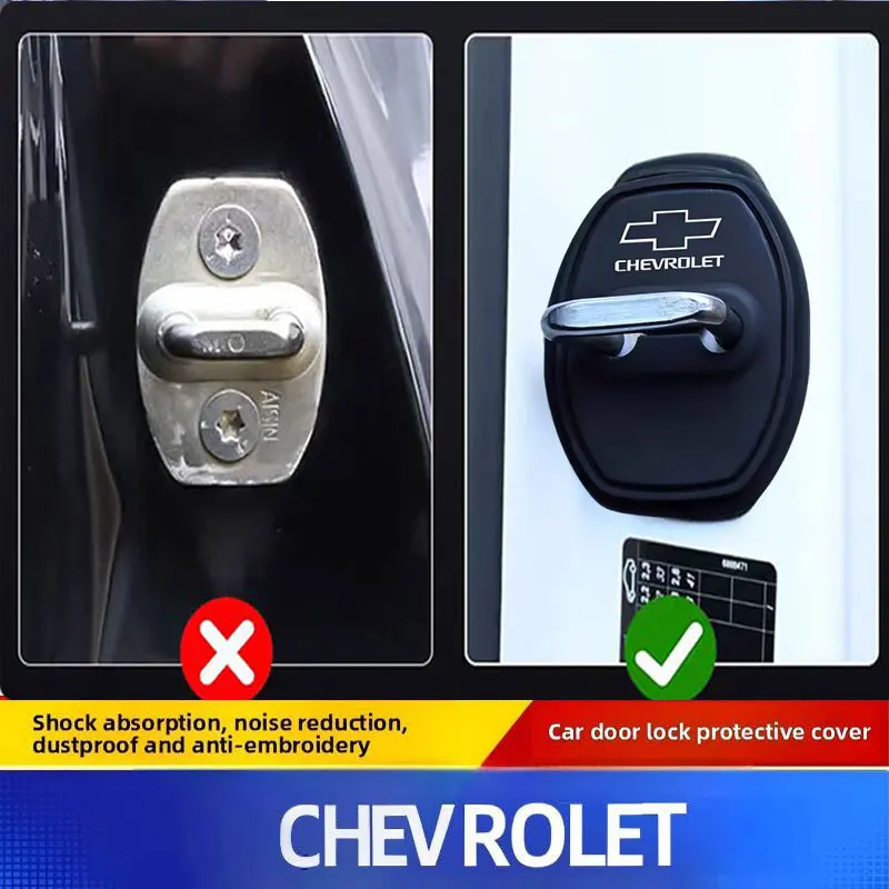 Capa de proteção para fechadura de porta de carro, anticolisão, para chevrolet cruze impala malibu silverado cobalto impala onix ss pioneiro explorer
