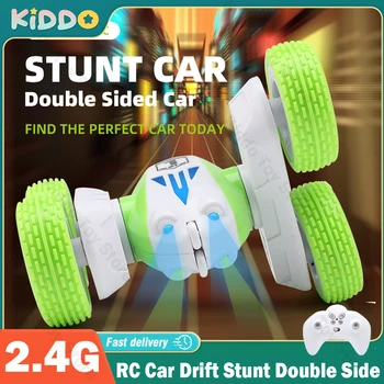 RC car drift stunt car double-sided somersault toy racing 2.4G climbing high speed with light remote control vehicle Christmas gifts