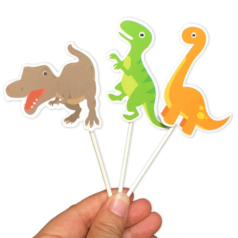 

35 Pcs Spiral Birthday Dinosaur Topper Party Supplies Cupcake Picks Cake Dinosaur Cake Decorations Decorations