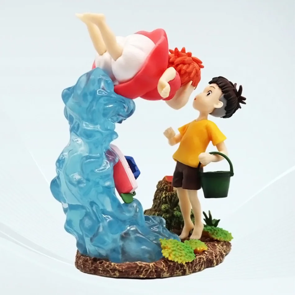 15cm anime ponyo no penhasco sereia princesa ponyo acende muneshige em uma cena estática figura ação pvcmodei brinquedo presentes em estoque