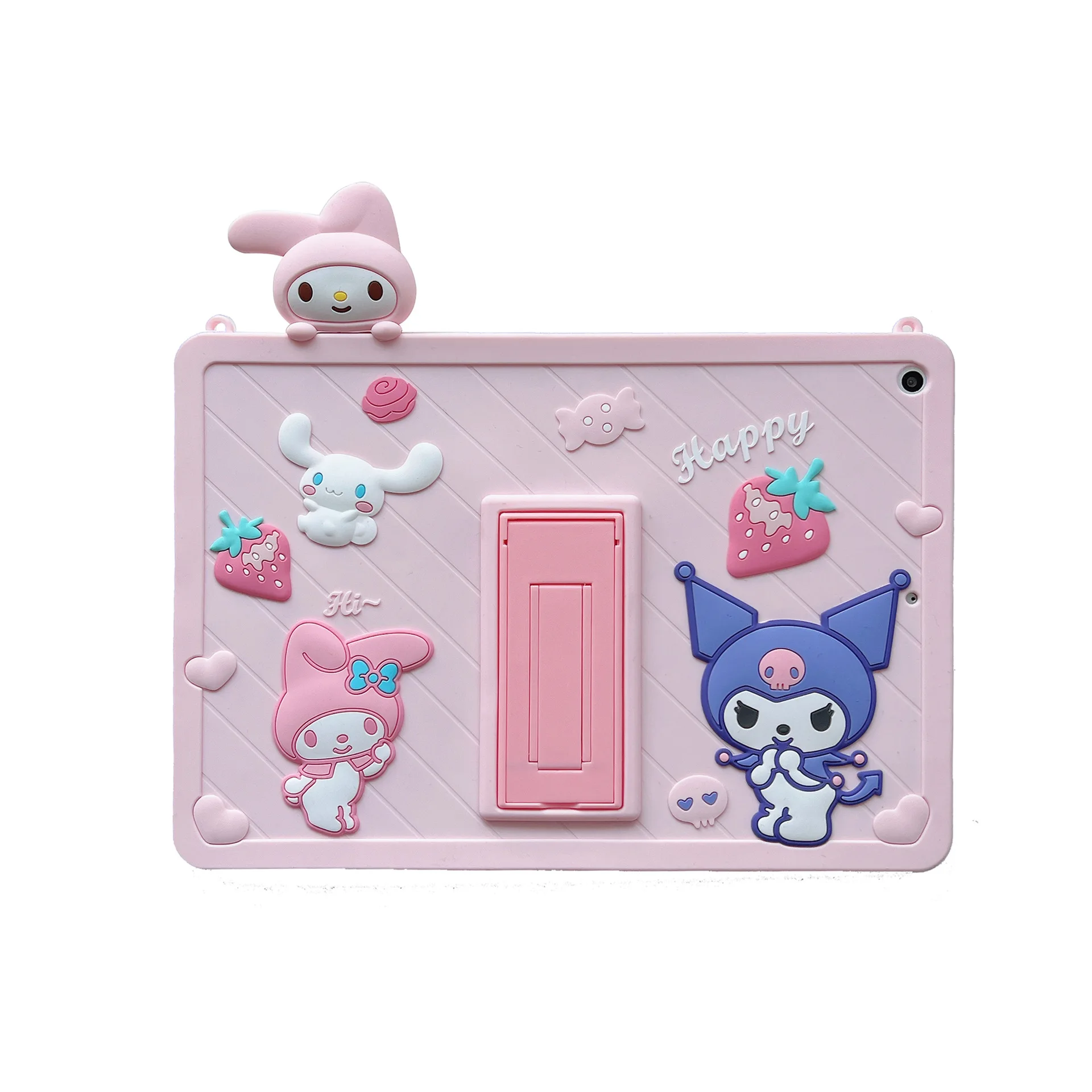 Kawaii Kuromi Soft Case for iPad 9th 8th 7th Generation ipad Air2 iPad Air5 Air4 10.9 iPad Pro Mini 4 5 Kids Case With Holder