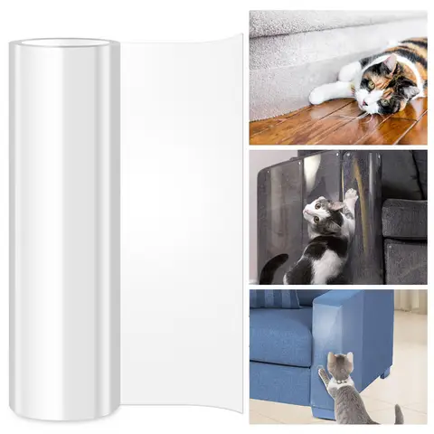 Housse de Protection de meubles, accessoires pour chats, coussinets de Protection de canapé, 3m, auto-adhésifs en PVC Transparent, fournitures pour chats, produits pour animaux de compagnie