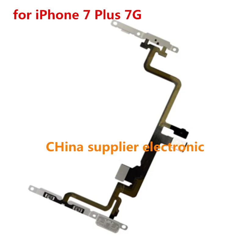 

20pcs Power Flex Cable for iPhone 7 7plus X XR XS XSM 11 12 On Off Switch Volume control with Metal Bracket Replacement Parts