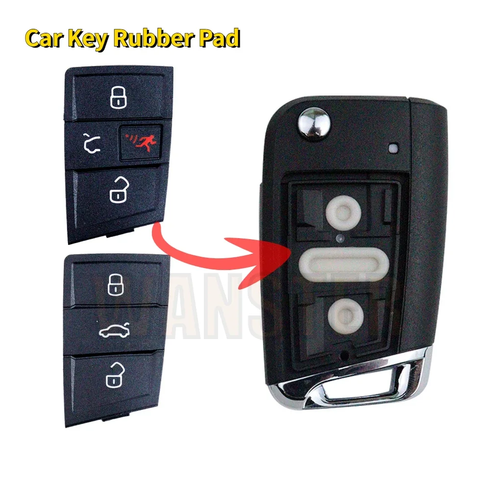 

3 4 кнопки, сменный резиновый брелок для автомобильного ключа для Volkswagen/VW/Skoda Octavia A7 Seat Leon Ibiza Altea Golf 4 5 7 MK7 Tiguan