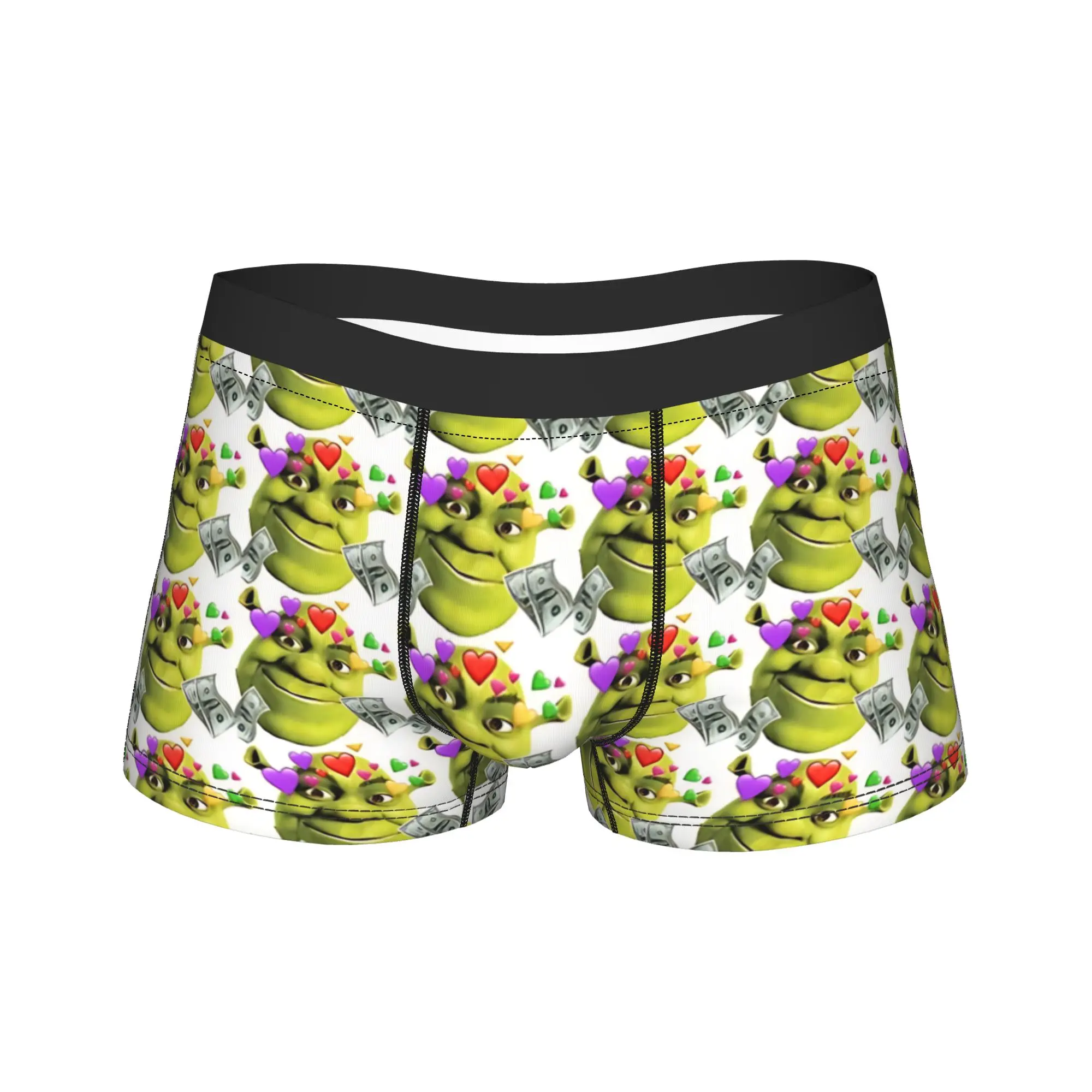 Funny Meme Underwear Shreks Men Boxer Brief Comfortable Boxershorts Trenky Pattern Plus Size Panties