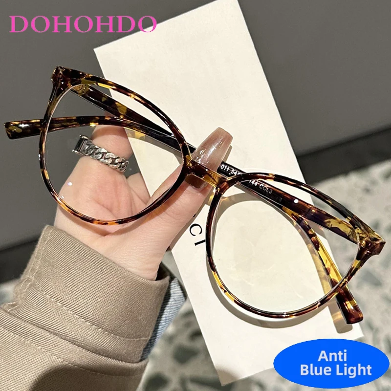 

Trendy Classic Round Big Frame Anti-Blue Light Glasses Women Men Fashion Luxury Brand Designer Computer Optical Eyewear Unisex