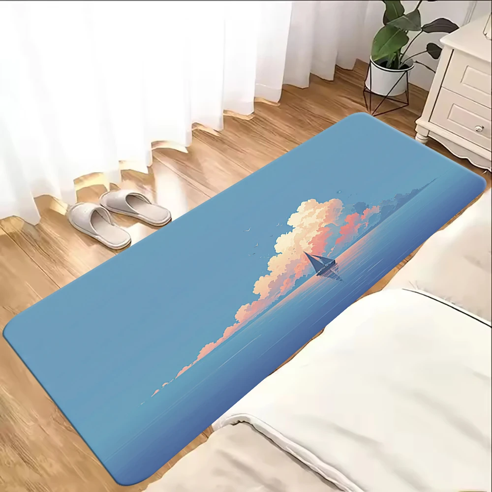 Beach Waves Palm Landscape Doormat Living Room Carpet Entrance Bathroom Floor Mat Door Rug Home Decoration
