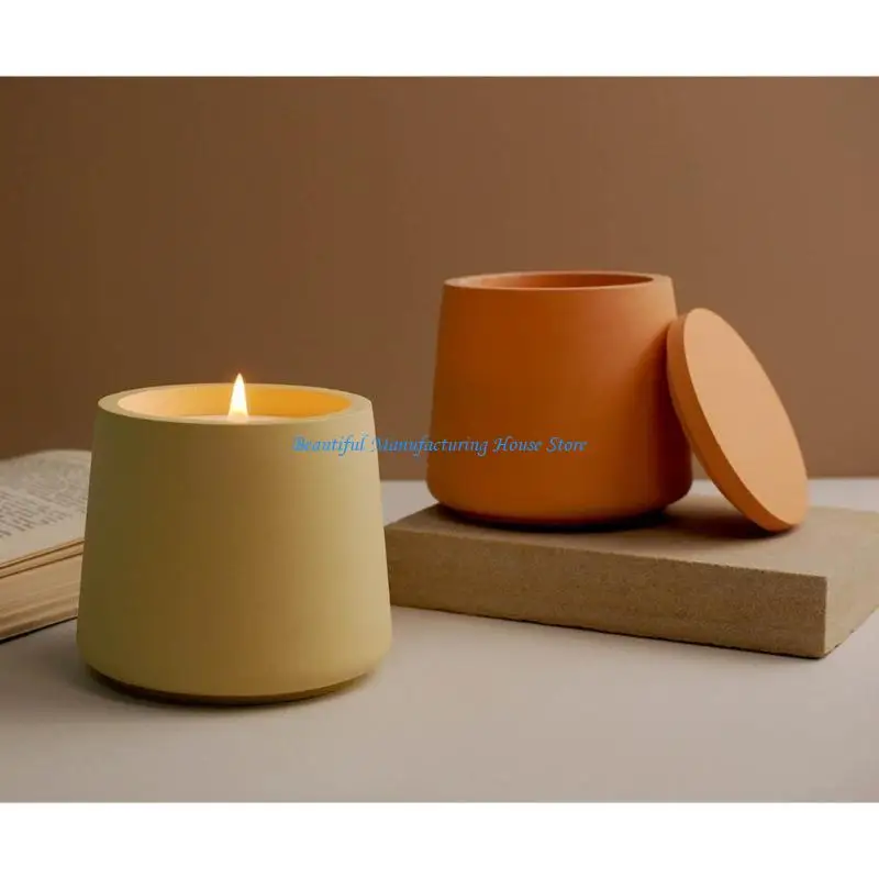 E56A الراتنج جرة العفن DIY شمعة مصنوعة يدويا كوب صندوق تخزين الاسمنت الجص قوالب السيليكون #2