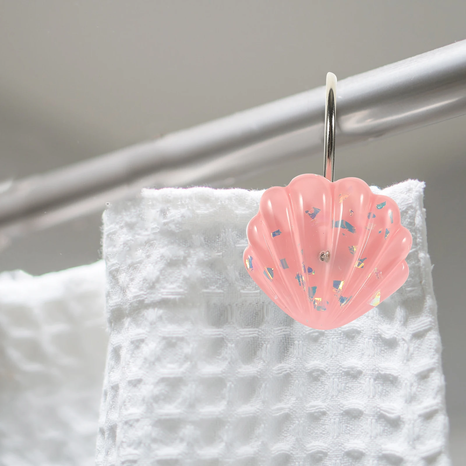 

Corrosion Resistant Resin Metal Shower Curtain Hooks Bathroom Decorative Household Bath Hook Cartoon Curtain Hangers