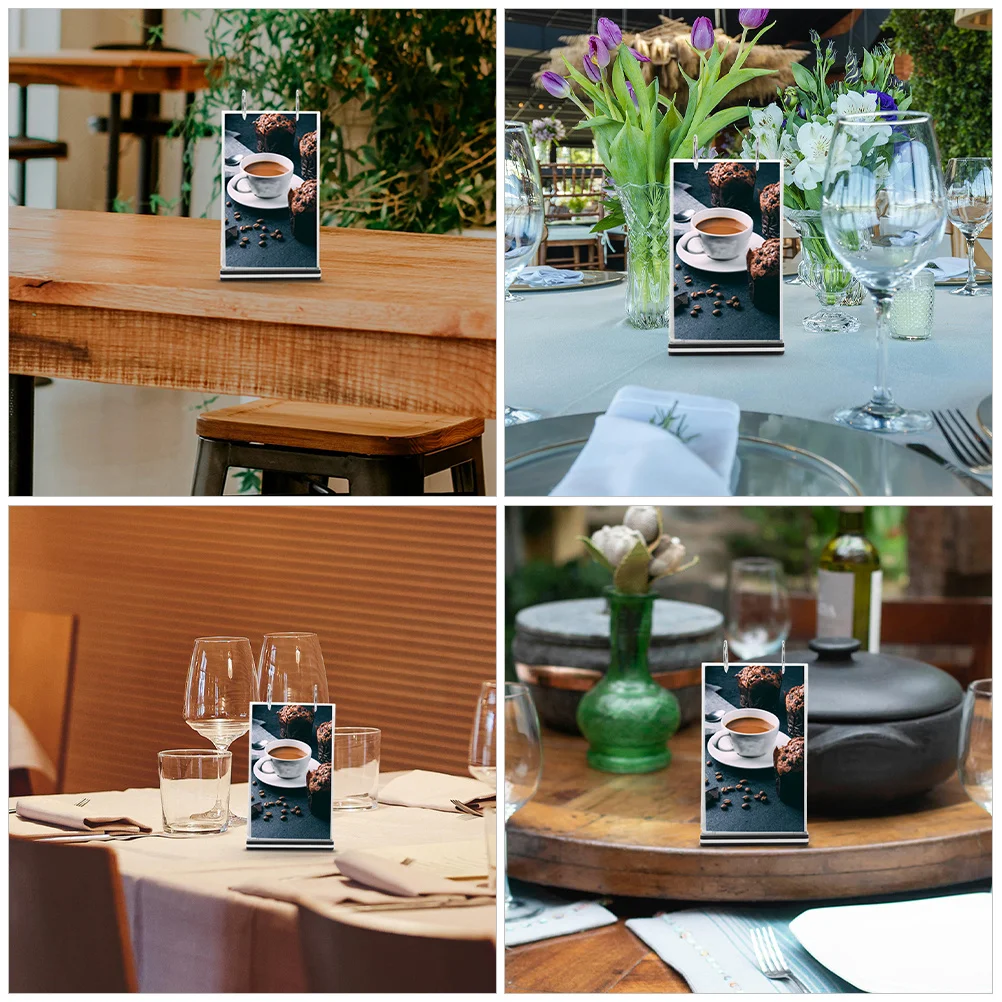 2 قطعة حامل القائمة عرض الوجه متعدد الصفحات الجدول تسجيل حامل سطح المكتب مطعم بار منضدية الإعلان تسجيل تقف للعرض #6