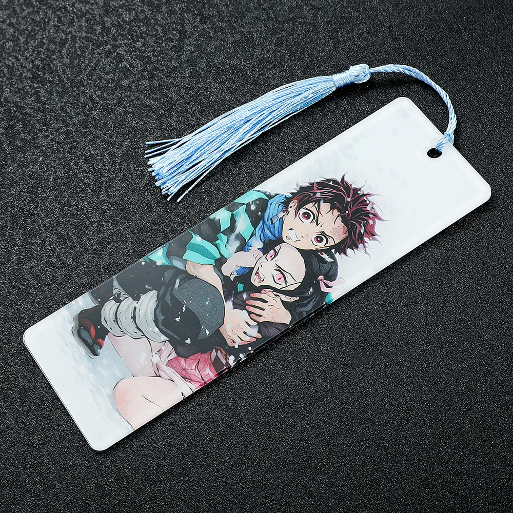 Kimetsu no Yaiba Anime Bookmark مع شرابة Tanjiro و Nezuko مثالية لمحبي الكتب ومحبي الرسوم المتحركة هدية مثالية لـ Manga Enthusia