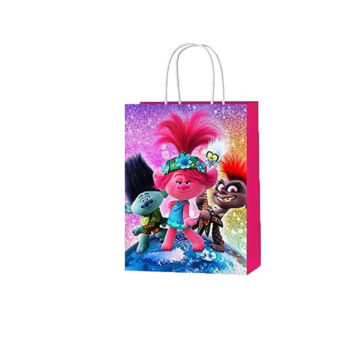 Trolls Candy Package Gift Handbag Baby Shower Birthday Party Supplies Decor Paper Bag