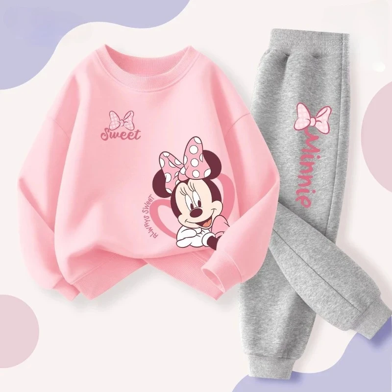 Frühlings- und Herbst-Kinderpullover-Sets, modische Mädchenkleidung mit Cartoon-Motiv, atmungsaktive Sweatshirts und Jogginghosen für Kinder, 2-teiliges Set. – Detail 2