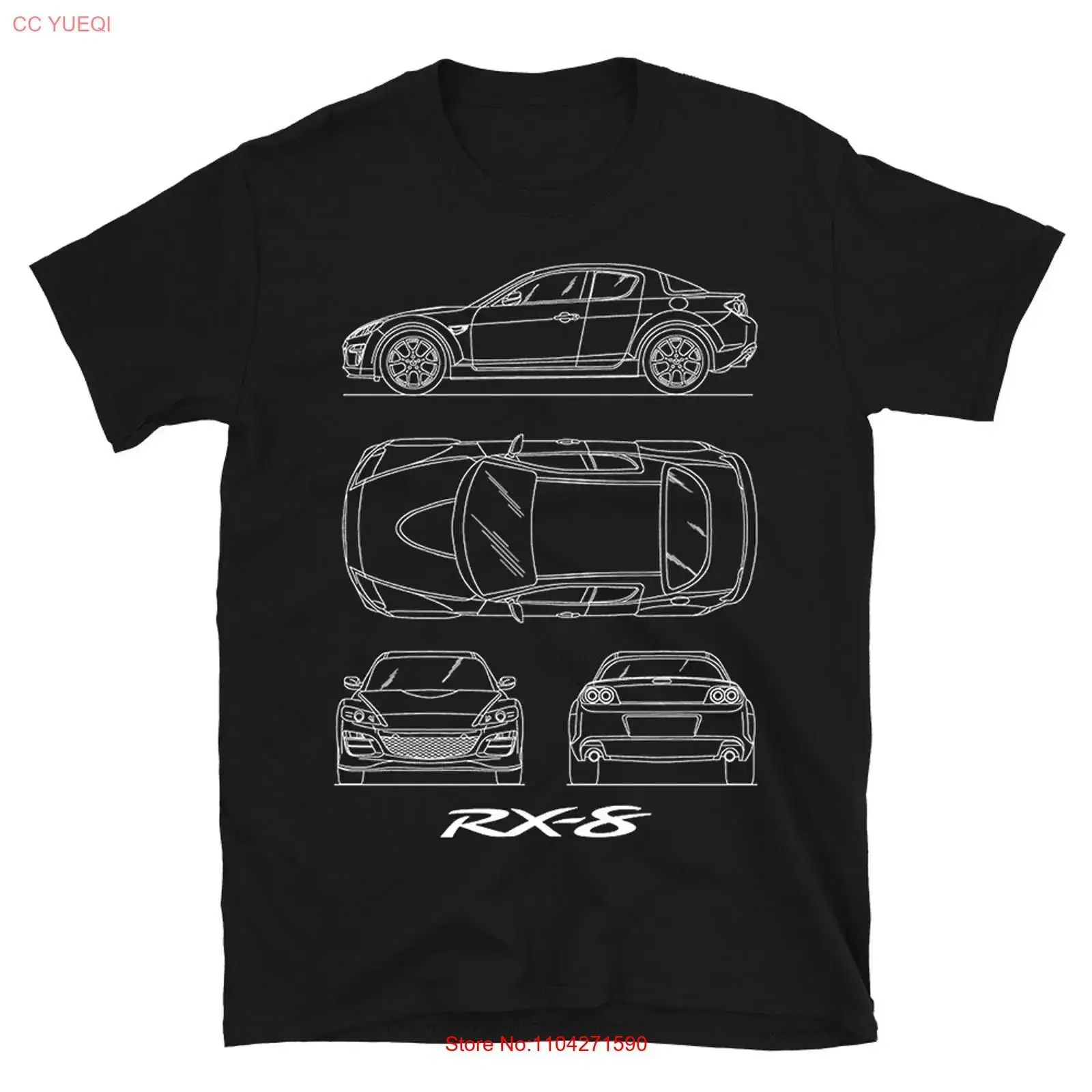 RX 8 JDM Sports Car Mens T shirt Blueprint Classic Rotary Drift Tuning Turbo vintage Washed Soft Comfortable graphic Stylish