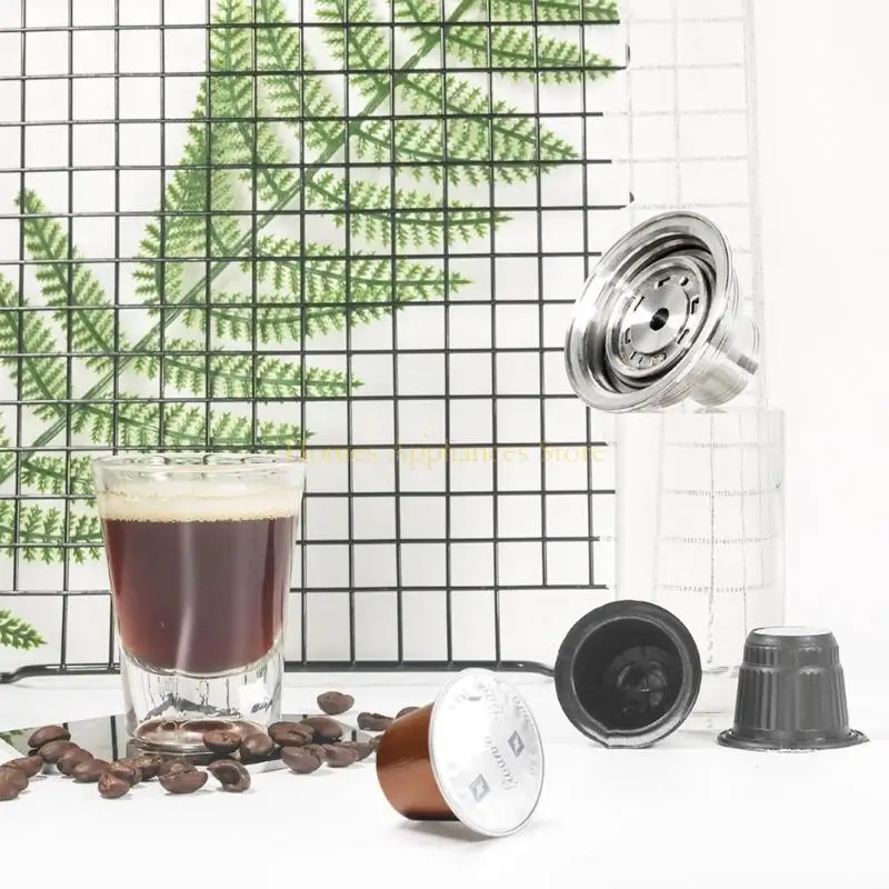 محول قرون القهوة القابلة لإعادة الاستخدام D0AB لكبسولات الإسبريسو محول الفولاذ المقاوم للصدأ استبدال حامل الفولاذ المقاوم للصدأ