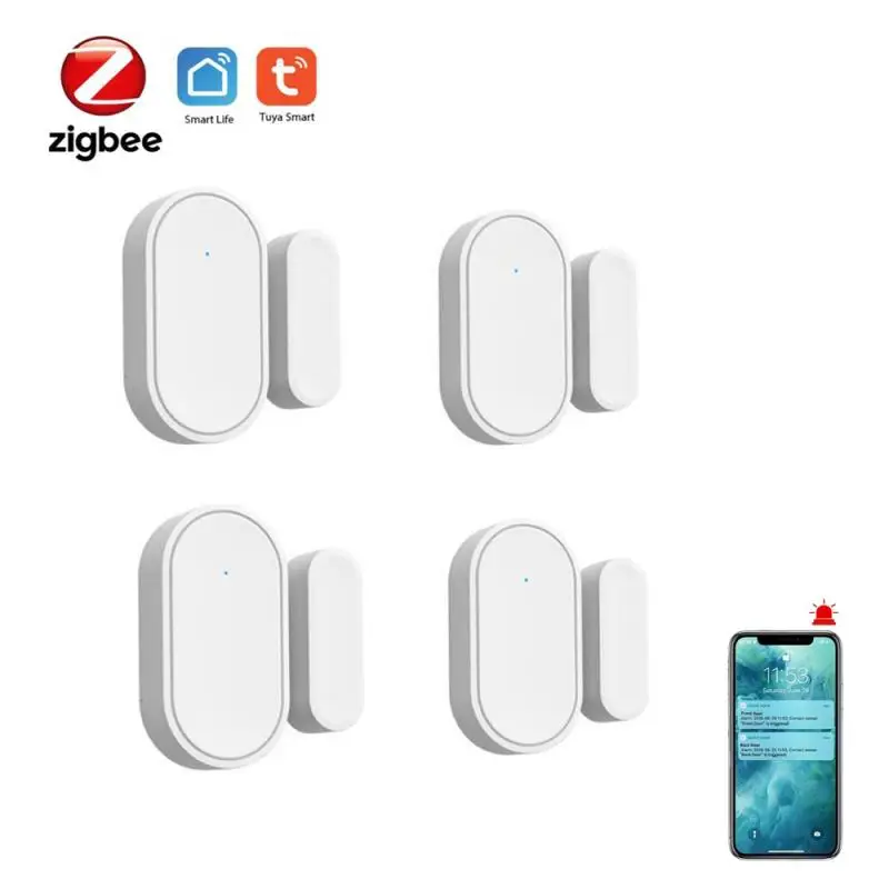 Tuya Zigbee Door Window Sensor Open Closed Detectors Wireless Mini Sensor Home Alarm Notification Google Home Alexa Smart Life