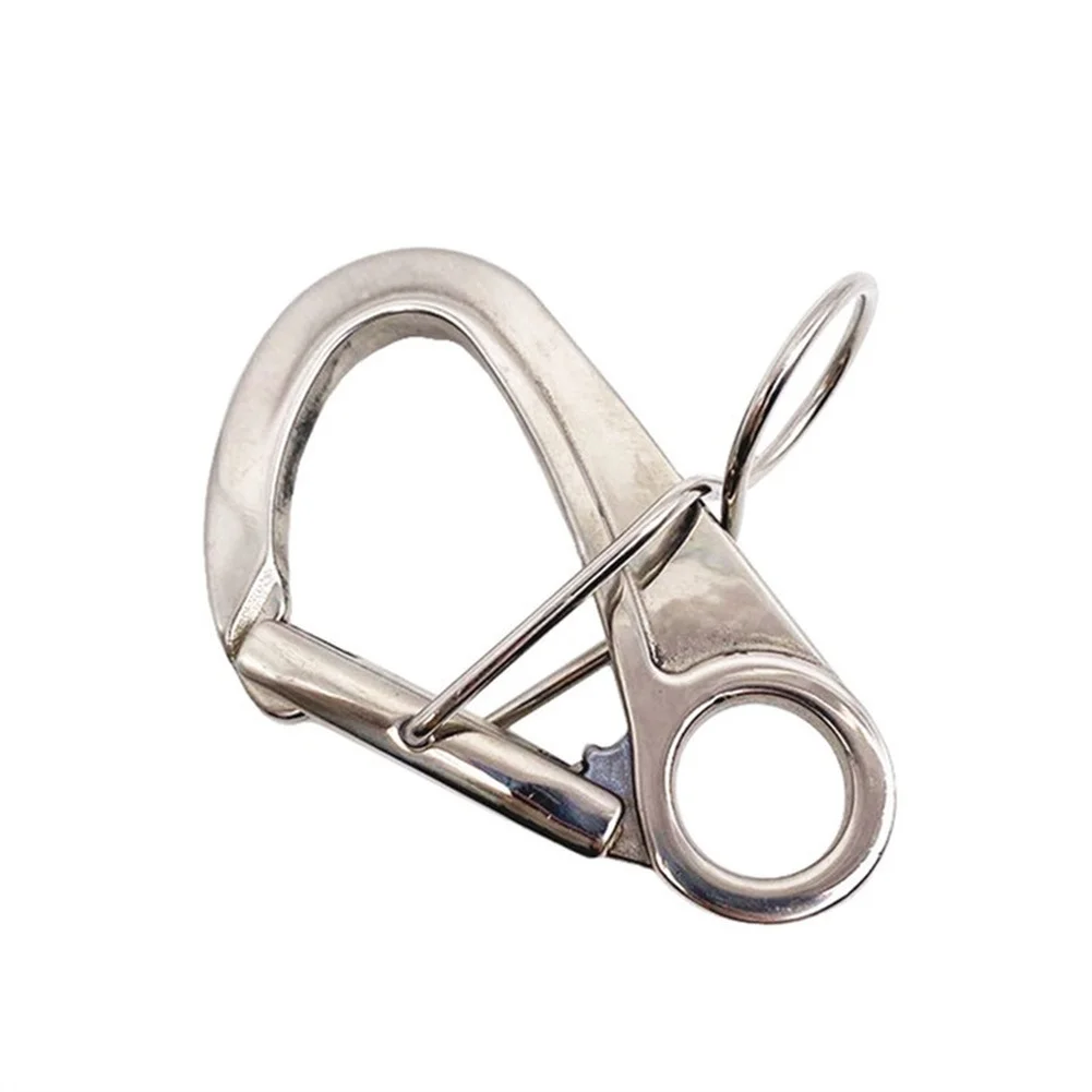 Marine Grade 316 Stainless Steel Snap Hook with Double Locking Mechanism 108mm x 65mm for Anchoring Cargo Securing