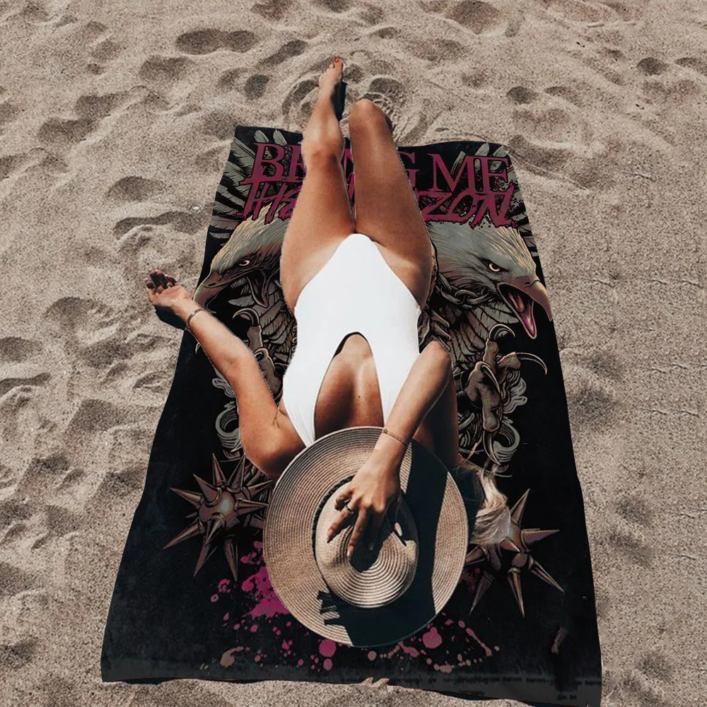 Band B-Bring Me The H-Horizon Microfiber Blanket Quick Drying Beach Towels Oversized Printing Super Absorbent Pool Towel Blanket