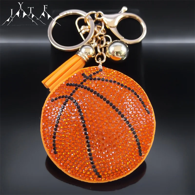 Basketball Keychain for Women Men Alloy Rhinestone Souvenir Key Chain Car Bag Key Accessories Birthday Gifts Jewelry K7952S05