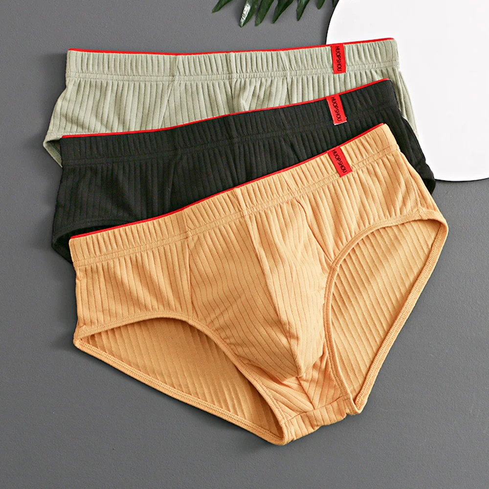 Men Briefs Pouch Low Waist Lingerie Shorts Underwear Male Slimming Lightweight Stretch Breathable Solid Color Panties M-3XL