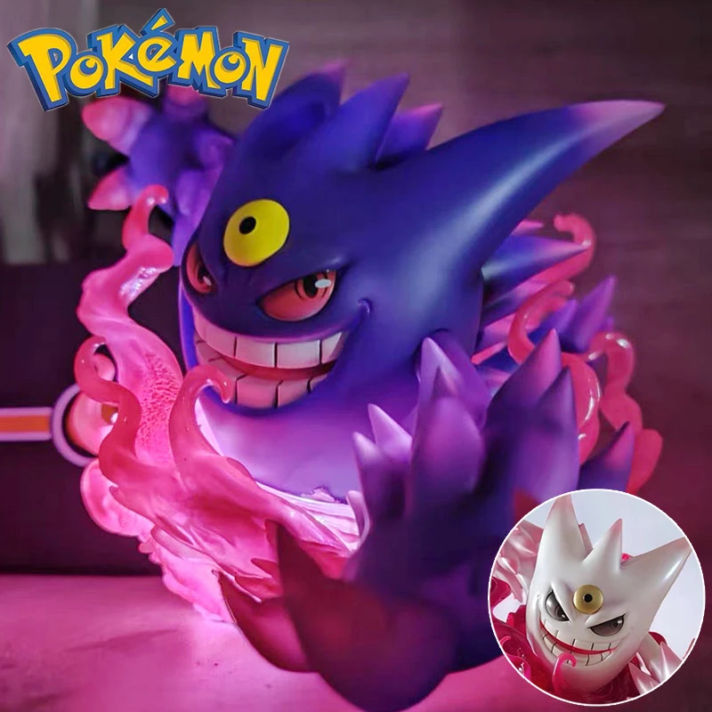 Nowy Pokemon Gengar figurka prawdziwe nowe miasteczko Geng Pokemon świecący model figurka dekoracyjna na prezenty urodzinowe dla dzieci lalka