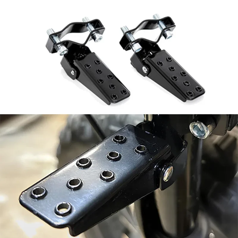 1 Pair Universal For Most Moto Bicycle Scooter Black Foldable Footrest Motorcycle Foot Pegs Rear Seat Pedal Modified Acesssories