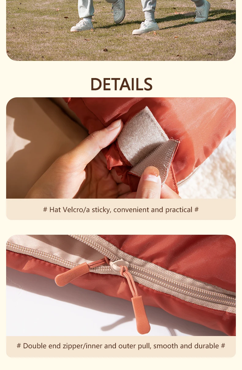 BISINNA Großer Camping-Schlafsack, leicht, 3-Jahreszeiten-Schlafsack, lange Größe, für Erwachsene, Ruhe, Wandern, Angeln – Detail 9