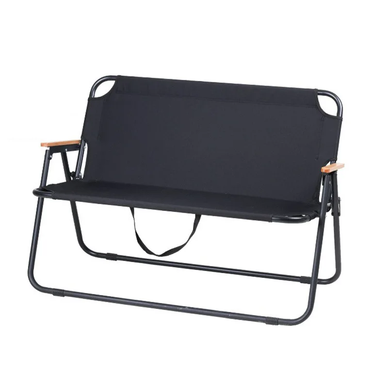 

Outdoor Portable Folding Double Camping Oxford Bukmet Beach Wood Grain Backrest Folding Chair