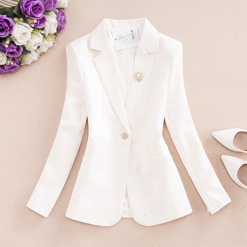Glitter Suit Jacket For Women 2025 Spring And Autumn Design, Slim Fit And Fashionable Temperament, Trendy Blazer Top w1756