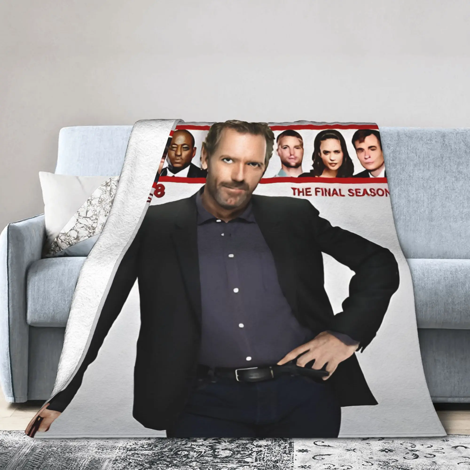 Dr. Gregory House Television Poster Blanket Warm Soft Plush Bedding Throws For Bedroom Travel Office Flannel Bedspread Bed Cover