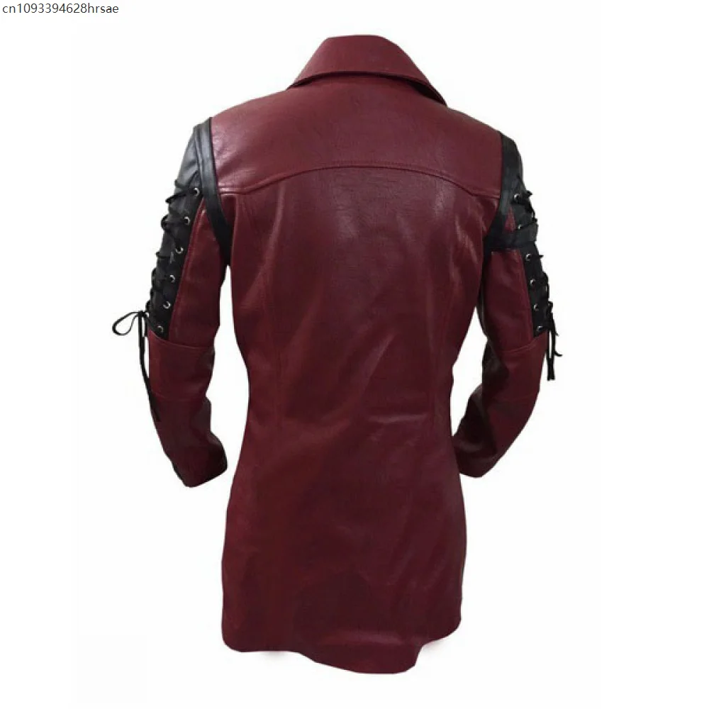 Gabardina gótica Medieval Steampunk para hombre, chaqueta de cuero, chaqueta de motociclista Punk, chaqueta de moto para otoño e invierno, disfraz de Cosplay