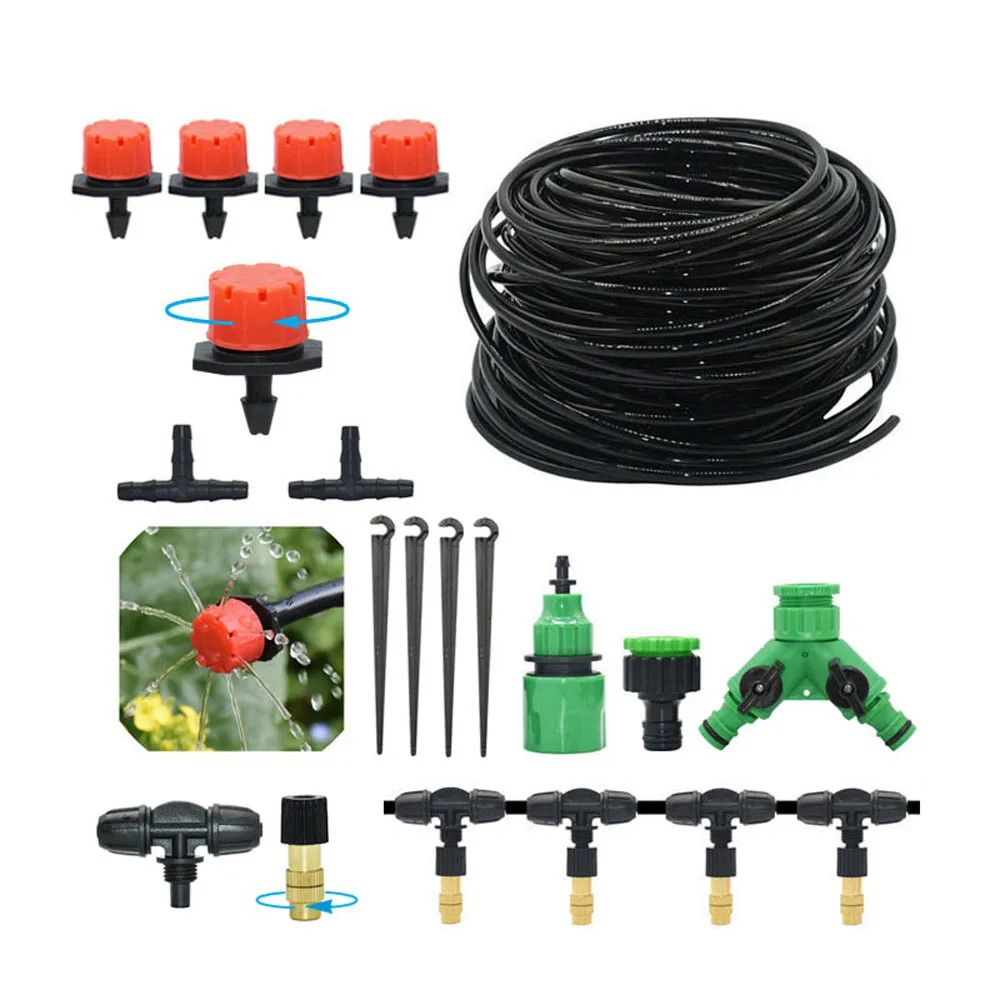 

DIY Mist Nozzles Drip Irrigation System Automatic Drippers Sprinkler Garden Greenhouse Flower Pot Watering